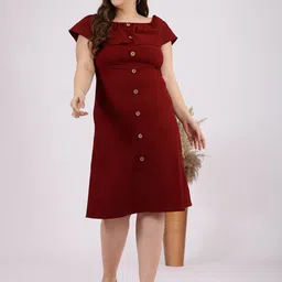Curvy Lane Plus Size Ruffled A-Line Midi Women Dress-1