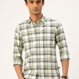 Integriti Slim Fit Checked Pure Cotton Casual Shirt-image-68