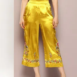 aaliya Women Floral Embroidered Relaxed Culottes-image-99