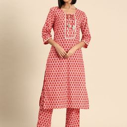 MABISH by Sonal Jain Women Ethnic Motifs Printed Gotta Patti Cotton Kurta with Palazzos-image-88