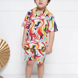 Aj DEZInES Printed Cotton Shirt & Shorts Clothing Set-image-43