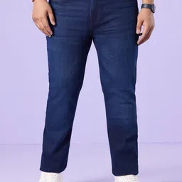 Big Hello - The Plus Life Men Slim Fit Low Distress Light Fade Jeans-image-95
