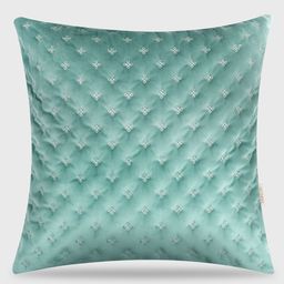 Mirooh Aayat Green Quilted Velvet Pre-Filled Cushion-image-55