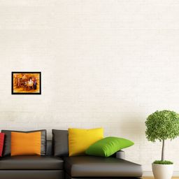 eCraftIndia Multicoloured Bullock Cart UV Framed Wall Art-image-92