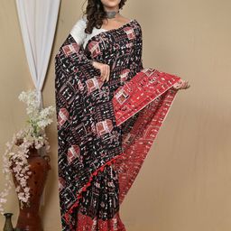 PuJoy Warli Pure Cotton Taant Saree-15