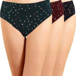 IN CARE Maroon & Green Cotton Printed Hipster Panties - Pack Of 3-picture-3