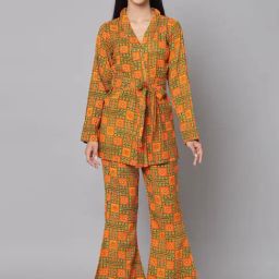 Meeranshi Mustard Printed Co-ord Set-picture-12