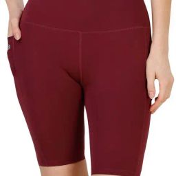 Soie Maroon High Rise Sports Shorts-image-80