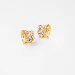 P.N.Gadgil Jewellers 14k Gold Riffle Stud Diamond Earrings For Women-image-0