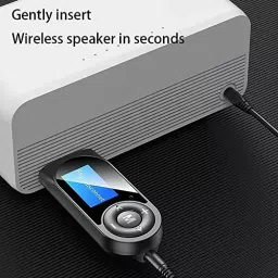 amiciSmart Bluetooth 5.0 Transmitter & Receiver AUX Wireless Dongle with LCD Display & Mic for Car, Smartphone & Laptop, 1xBLUETOOTH-DIS image 5