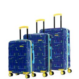 Nasher Miles Denver Hard-Sided Printed Luggage Set of 3 Navy Blue Trolley Bag (55, 65 & 75 cm)-85