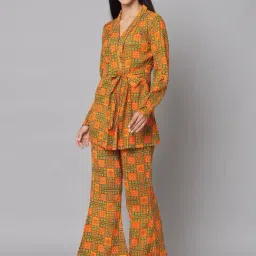 Meeranshi Mustard Printed Co-ord Set image 3