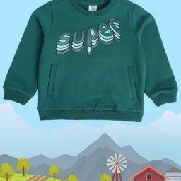 MINIKLUB Kids Green Graphic Print Full Sleeves Sweatshirt-picture-37