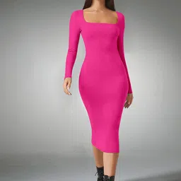 Metronaut Applique Bodycon Midi Dress-picture-35