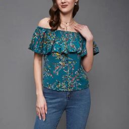 Miss Chase Turquoise Floral Print Top-image-36
