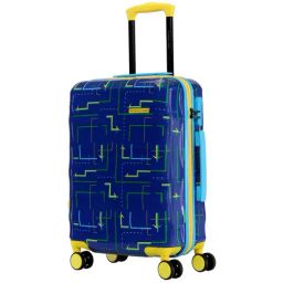 Nasher Miles Denver Hard-Sided Printed Cabin Luggage Navy Blue 55cm Trolley Bag-50