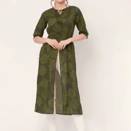 Moomaya Green Cotton Printed Kurta-picture-25