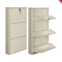 Delite Kom Powder Coated Ivory Wall Mounted Metal Shoe Rack ( 3 Shelves DIY)-38