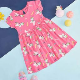 Pantaloons Junior Fuchsia Pink Cotton Printed Dress-picture-14