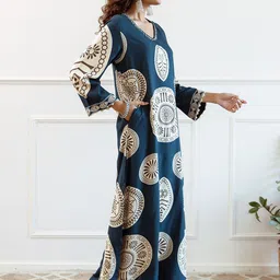 Sangria Printed With Embroidered Kurta With Palazzos image 4