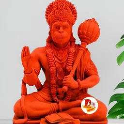 DARIDRA BHANJAN Orange Religious Idol Showpiece-image-86
