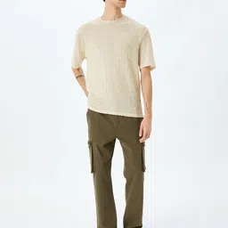 Koton Men Regular Fit Mid-Rise Cotton Cargos-image-13