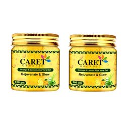 CARET ORGANIC Set Of 2 Orange & Lemon Aloe Vera Gel- 100 g Each-39
