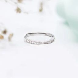 Zavya 92.5 Sterling Silver Adjustable Ring in Rhodium-Plating-image-89