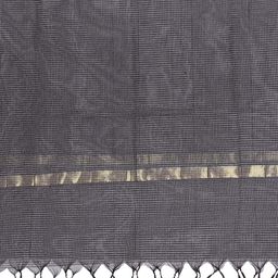 Dupatta Bazaar Black Self-Checked Silk Dupatta image 2
