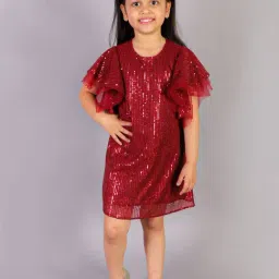 Lil Drama Kids Red Embellished Dress-image-47