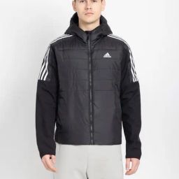Adidas Black Regular Fit Quilted Hooded Jacket-20