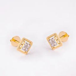 P.N.Gadgil Jewellers Bold Yellow Gold & Diamond Stud Earring For Women-image-25