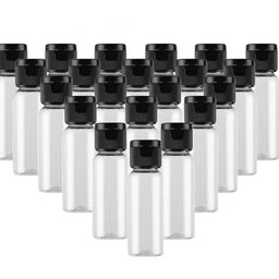 hunky dory 10pcs 30ml Empty Clear Plastic Bottles Refillable Travel Size Cosmetic Containers Small Leak Proof Squeeze Bottles with Black Flip Cap for Toiletries,Shampoo. (Pack of 10) image 1