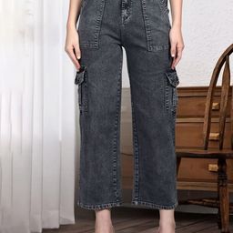 DressBerry Women Comfort Straight Fit High-Rise Light Fade Acid Wash Stretchable Jeans-image-43