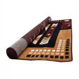 Samjeeda Handloom carpets Black Geometric Anti-Skid Polyester Carpet image 3