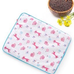 Babyhug Cotton Head Shaping Mustard Seeds Rai Pillow Girraffe Print - Blue-picture-19