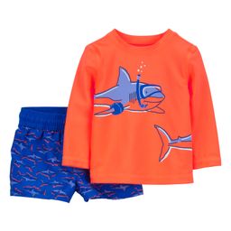 Carter's Shark Scuba Rash Guard Top & Shorts Swim Set - Orange-image-46