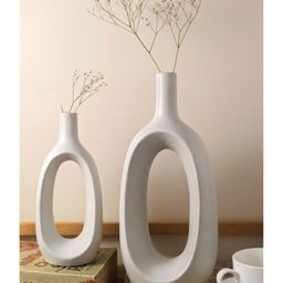 Purezento 12 & 8 inch Kieko Vase set of 2- White-image-11
