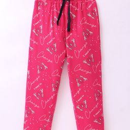 Doreme Single Jersey Full Length Lounge Pant Ice Butterfly Print - Ruby Pink-image-98