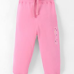 Doreme Single Jersey Knit Full Length Lounge Pant With Text Print - Pink-image-60