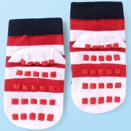 Cutewalk by Babyhug Anti-Bacterial Ankle Length Anti-Skid Sock with Raccoon Design - Black & Red-image-36