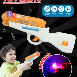 Fiddlerz Electric Toy Gun for Kids with Dazzling Lights and Sound Effects Fun Exciting Play Musical Toy Gun for Boys and Girls - Orange-10