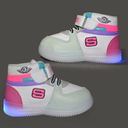 NEW STEPS S Alphabet Patch Detailed LED Shoes - Pink-image-90