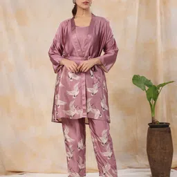 SANSKRUTIHOMES Printed Pure Cotton Three Quarter Sleeve Shrug Top Belt & Trouser Co-Ords-picture-55