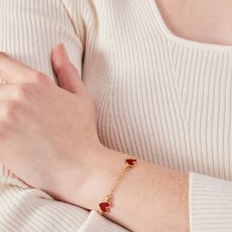 Accessorize London Enamel Heart Link Bracelet-33