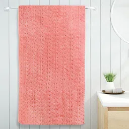 Myntra Elegant Homes Peach-Coloured Cotton 420 GSM Bath Towel-image-86