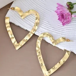 SUNBURST Gold-Plated Heart Shaped Drop Earrings-14