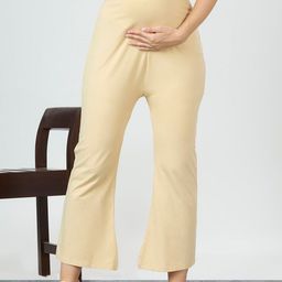 MeeMee Women Flared Fit Mid-Rise Maternity Trousers-picture-8