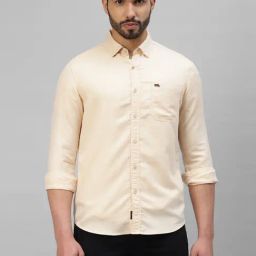 Royal Enfield Insignia Light Yellow Slim Fit Shirt-image-56