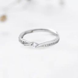 Zavya 92.5 Sterling Silver Adjustable Ring in Rhodium-Plating-image-89
